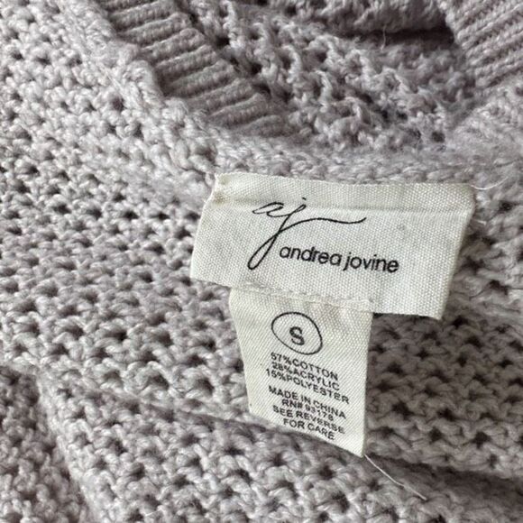 Andrea Jovine Grey Open Weave Knit Sweater - Picture 6 of 9